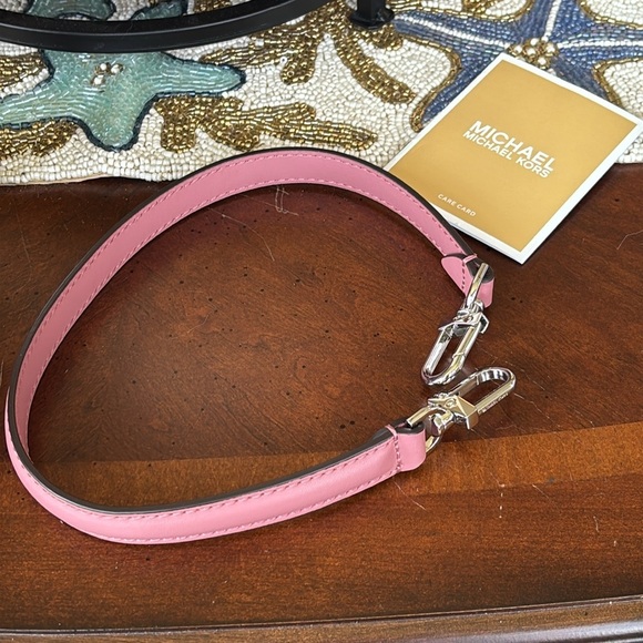 Brand New Michael Kors Pink Leather Greenwich Convertible Studded Shoulder Bag - Picture 15 of 16